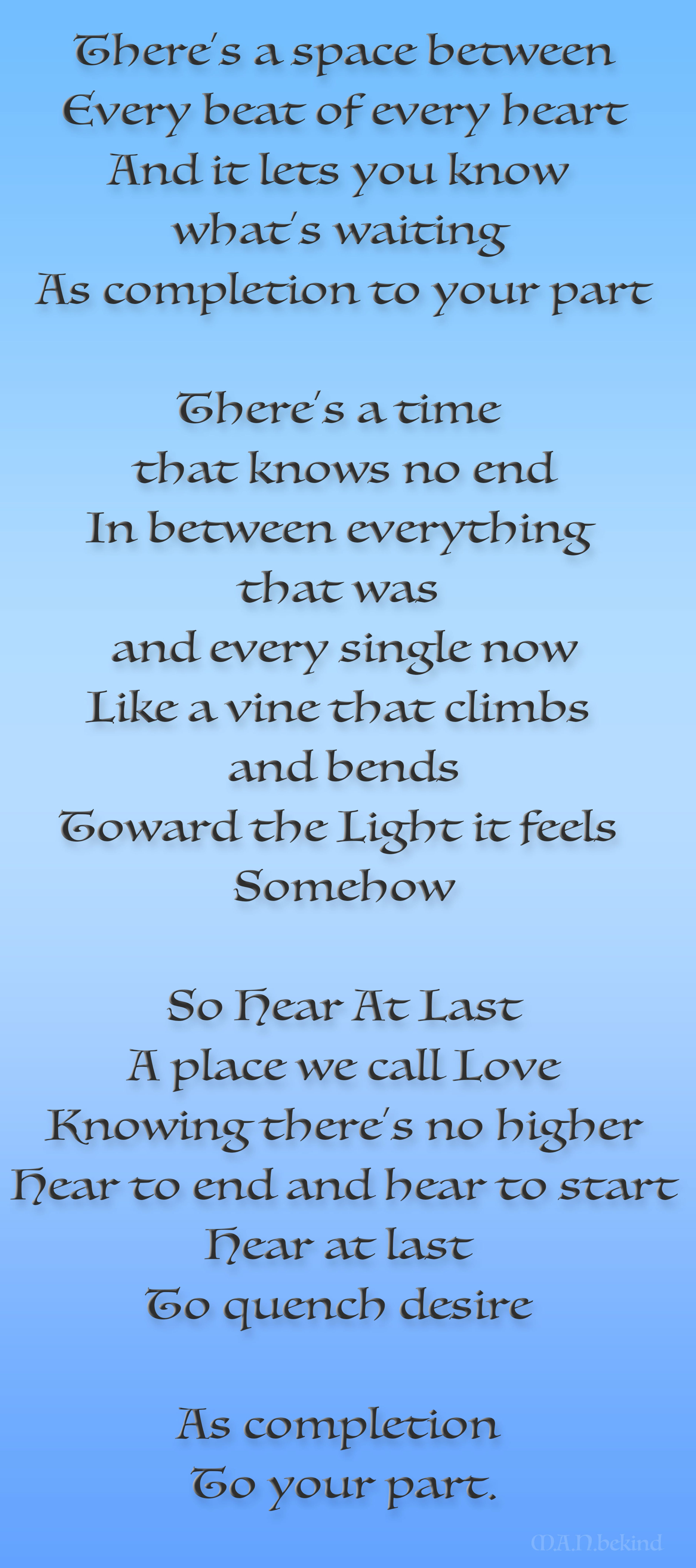 The sense of completion.